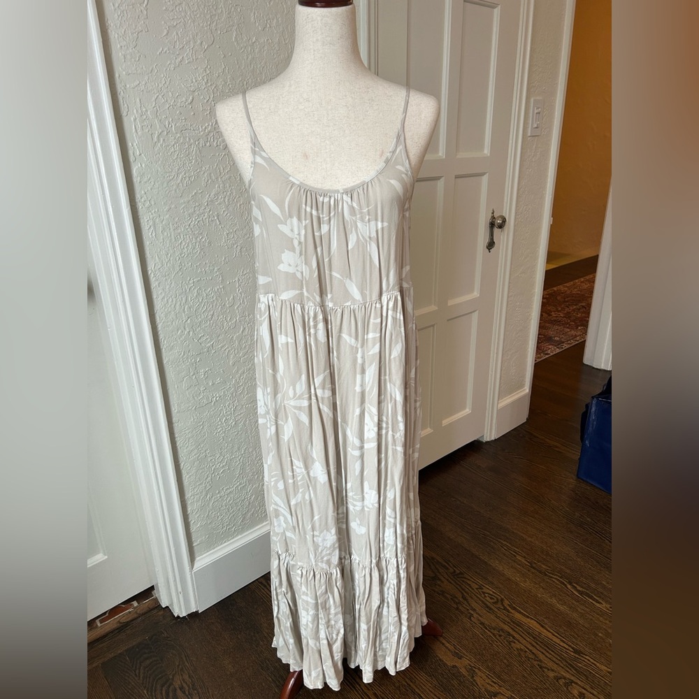 Z Supply Beige Floral Midi Dress